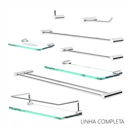 Porta Toalhas Duplo 60cm para Banheiro Orion Kit 2 Peças Suporte Prata Polido - 5 Porta Toalhas Duplo 60cm para Banheiro Orion Kit 2 Peças Suporte Prata Polido - 5