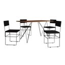 Ver imagem 2 de Mesa Jantar Industrial Trama 1,40x0,80m Amêndoa com 4 Cadeiras Estofadas Vitória Preta