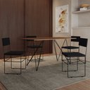 Ver imagem 1 de Mesa Jantar Industrial Trama 1,40x0,80m Amêndoa com 4 Cadeiras Estofadas Vitória Preta