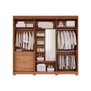 Ver imagem 5 de Guarda Roupa Casal 6 Portas e 5 Gavetas c/ 1 Espelho Interno Carolina Cinamomo - Panan