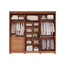 Ver imagem 4 de Guarda Roupa Casal 6 Portas e 5 Gavetas c/ 1 Espelho Interno Carolina Cinamomo - Panan