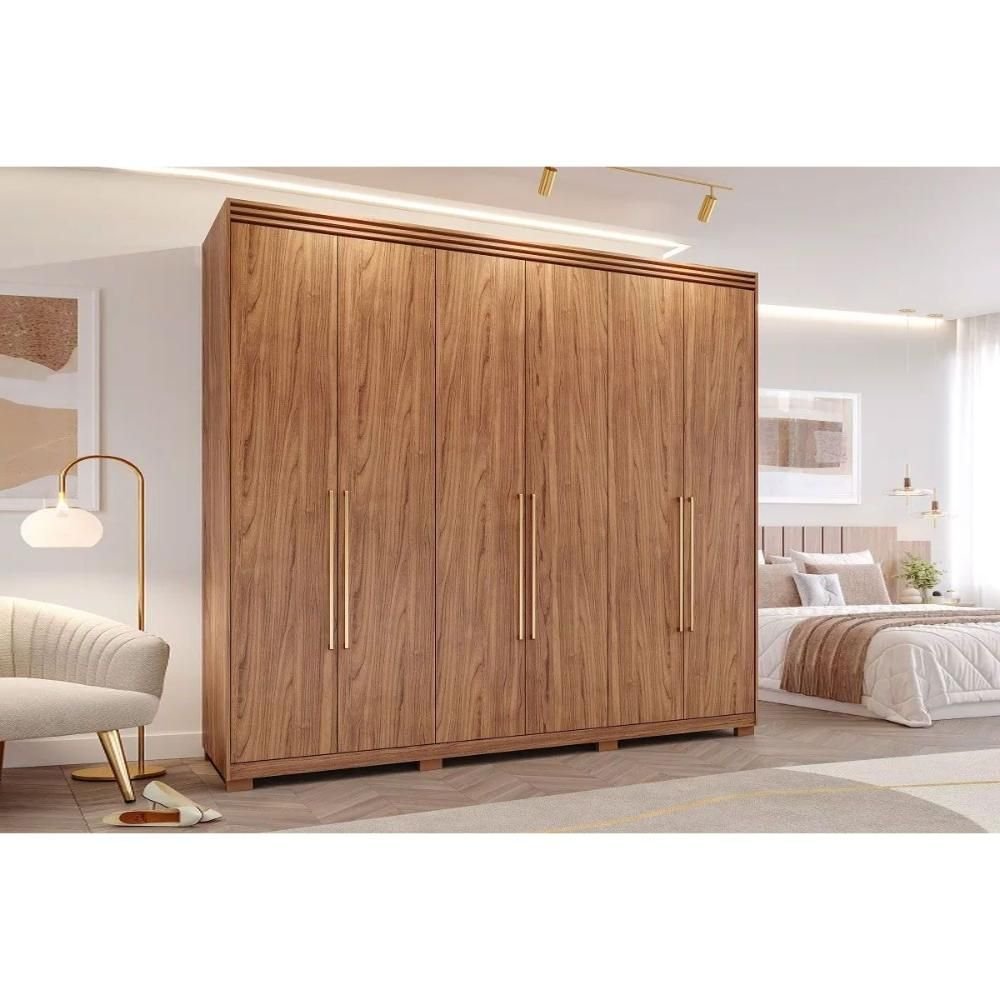 Guarda Roupa Casal 6 Portas e 5 Gavetas C/ 1 Espelho Interno