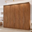 Ver imagem 1 de Guarda Roupa Casal 6 Portas e 5 Gavetas c/ 1 Espelho Interno Carolina Cinamomo - Panan