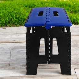 Banco Dobrável Portátil até 100kg Plástico Azul Escuro - 5