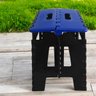 Banco Dobrável Portátil até 100kg Plástico Azul Escuro - 5