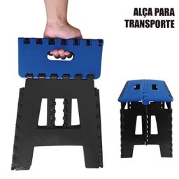 Banco Dobrável Portátil até 100kg Plástico Azul Escuro - 3