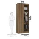 Ver imagem 3 de Guarda Roupa de Canto Reto Modulado 1 Porta 90cm Veneza Luciane Móveis