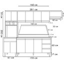 Ver imagem 4 de Cozinha Modulada 4 Peças Balcão com Tampo 160cm Andréia Amêndoa/preto - Ajl Móveis