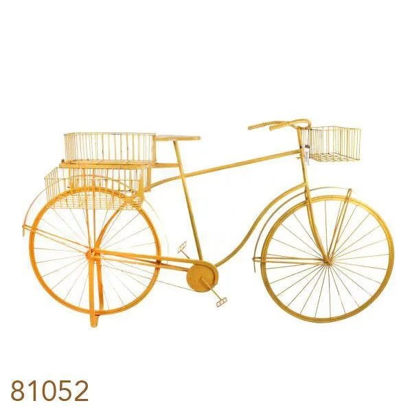 Bicicleta Amarela Decorativa Metal Oldway 101X184X57Cm - 1