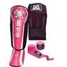 Kit Muay Thai Caneleira M Com Bandagens Fight Brasil Killer Girl Rosa Feminina - 1