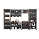 Ver imagem 3 de Armário de Cozinha Modulada Completa Fidelitá Nara 100% MDF 6 Peças 350cm 18 Portas 2 Gavetas com