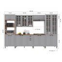 Ver imagem 4 de Armário de Cozinha Modulada Completa Fidelitá Nara 100% MDF 6 Peças 350cm 18 Portas 2 Gavetas com