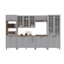 Ver imagem 2 de Armário de Cozinha Modulada Completa Fidelitá Nara 100% MDF 6 Peças 350cm 18 Portas 2 Gavetas com