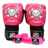 Kit Boxe Muay Thai Luva Com Bandagens Rosa 10 Oz Fight Brasil Feminino - 1