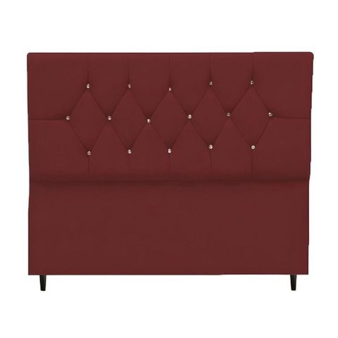 Cabeceira Estofada Cama Box Solteirão 100 Cm Suede Nina Cor:bordô