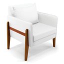 Ver imagem 1 de Poltrona Lana Corino Branco Base de Madeira - D’Rossi