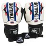 Kit Muay Thai Boxe Luva Com Bandagens Preta 12 Oz Fight Brasil Tailândia - 1