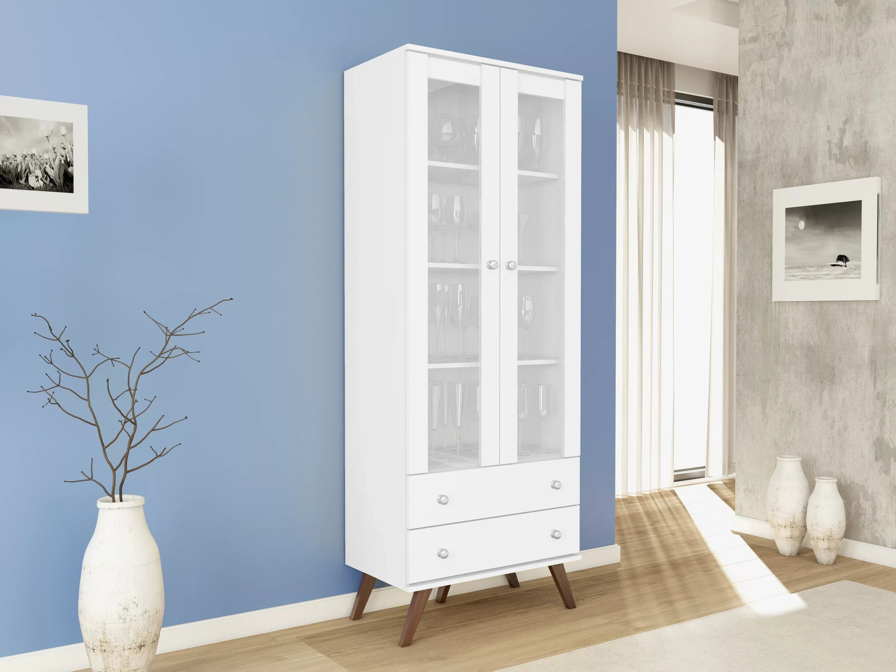 Ver imagem 1 de Cristaleira 2 Portas em Vidro 2 Gavetas