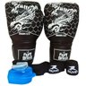 Kit Muay Thai Boxe Luva Bandagem Bucal 12 Oz Fight Brasil Dragon Elite - 1