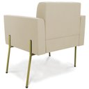 Ver imagem 5 de Poltrona para Sala Pé Metal Dourado Kit 2 Ana Suede Bege - Ibiza