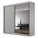Ver imagem 1 de Guarda Roupa Casal 2 Portas São Paulo Gold Branco Ripado com Espelho - Leifer