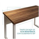 Ver imagem 7 de Mesa Escritório Pé Quadro 1,70x0,70m s/Gavetas Nogal Sevilha/Branco 34301