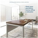 Ver imagem 5 de Mesa Escritório Pé Quadro 1,70x0,70m s/Gavetas Nogal Sevilha/Branco 34301