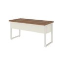 Ver imagem 3 de Mesa Escritório Pé Quadro 1,70x0,70m s/Gavetas Nogal Sevilha/Branco 34301