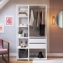 Ver imagem 2 de Estante Closet Organizador com 2 Gavetas e 1 Cabideiro 1,83m Cor:branco