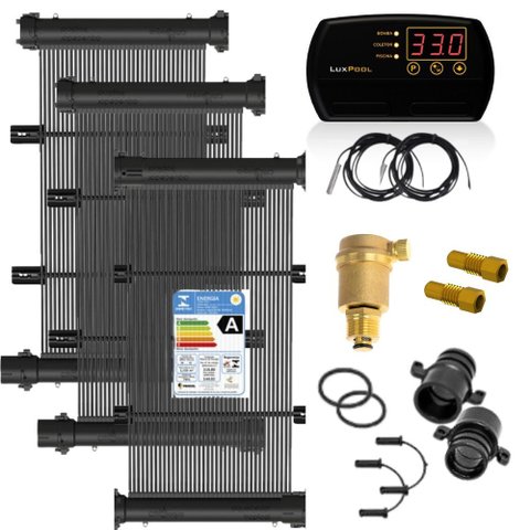 Kit Aquecedor Solar Piscina 18m² Teksol, Controlador Temperatura Bivolt