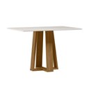 Ver imagem 3 de Conjunto Sala de Jantar Mesa Rubi 120x80 4 Cadeiras Cecilia Ype/off White/linho Palha