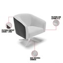 Ver imagem 7 de Kit 02 Poltronas Giratória Stella Corano Preto com Linho Cinza A05 Base Cromada - D’Rossi