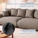 Ver mais imagens de Sofá Cama Modular Orgânico Retrátil 3 Lugares Base Madeira Maciça 210 cm Marrocos