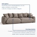 Ver imagem 4 de Sofá Cama Modular Orgânico Retrátil 3 Lugares Base Madeira Maciça 210 cm Marrocos
