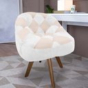 Ver imagem 1 de Poltrona Paloma Escritório Sala Giratória Madeira Suede Branco e Suede Bege - Dominic Decor