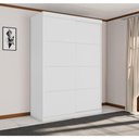 Ver imagem 5 de Guarda Roupa Solteiro Verona 2 Portas Correr 3 Gavetas MDF Branco Framar