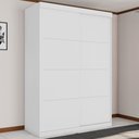 Ver imagem 1 de Guarda Roupa Solteiro Verona 2 Portas Correr 3 Gavetas MDF Branco Framar