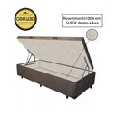 Ver imagem 1 de Base Box Baú Solteiro Luxo Blindado AColchoes Suede Marrom 49x88x188