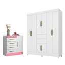 Ver imagem 1 de Conjunto Quarto Guarda Roupa e Comoda Terni Branco