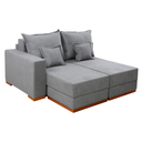 Ver imagem 1 de Sofá Cama de 2 Lugares com Chaise California Vivaro Decor Boucle Cinza
