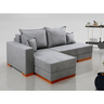 Sofá Cama de 2 Lugares com Chaise California Vivaro Decor Boucle Cinza - 2