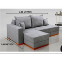 Ver imagem 6 de Sofá Cama de 2 Lugares com Chaise California Vivaro Decor Boucle Cinza