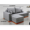 Sofá Cama de 2 Lugares com Chaise California Vivaro Decor Boucle Cinza - 6
