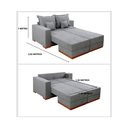 Ver imagem 5 de Sofá Cama de 2 Lugares com Chaise California Vivaro Decor Boucle Cinza