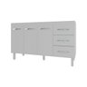 Balcão Armário Cozinha Gabinete Pia de 140 Cm Carine com 3 Portas e 3 Gavetas Branco - 1