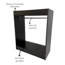 Ver imagem 2 de Balcão Central Arara Loja com Vidro Embutido e Gaveta 100% Mdf Preto - Suprema Móveis