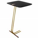 Ver imagem 1 de Mesa Apoio Lateral para Sofá Lisboa Pé Dourado LarFlex:Laca Preto