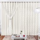 Ver imagem 1 de Cortina Serena para Trilho Suisso Tecido Renda Floral e Malha 3,00m x 2,50m Sala Quarto - Palha