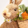 Coelho de Páscoa em Palha com Cesto e Cenoura Decoração 47cm - 3