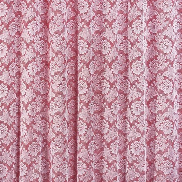 Cortina Serena para Trilho Suisso Tecido Renda Floral e Malha 4,00m x 2,50m Sala Quarto - Vermelho - 3